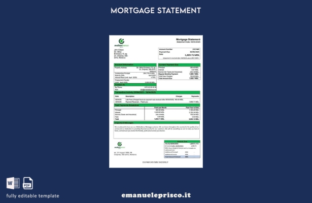stile verificato Moldavia MobiasBanca modello di estratto conto ipotecario Word 